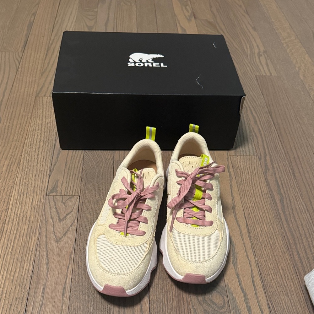 Sorel Cream and Pink Athletic Shoes